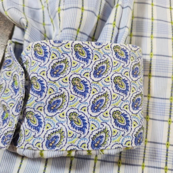 Robert Graham Mens Size 2XL Sport Shirt Checkered Paisley Flip Cuffs Classic Fit - Picture 5 of 13